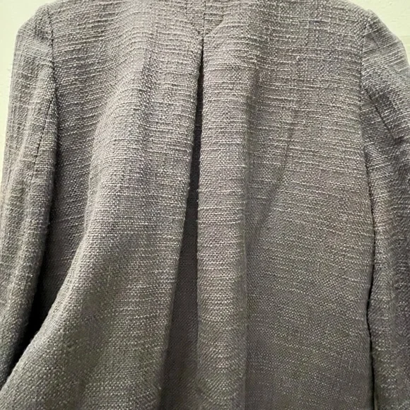H&M Charcoal Textured Tweed Jacket Blazer with Gold Details - Picture 5 of 8